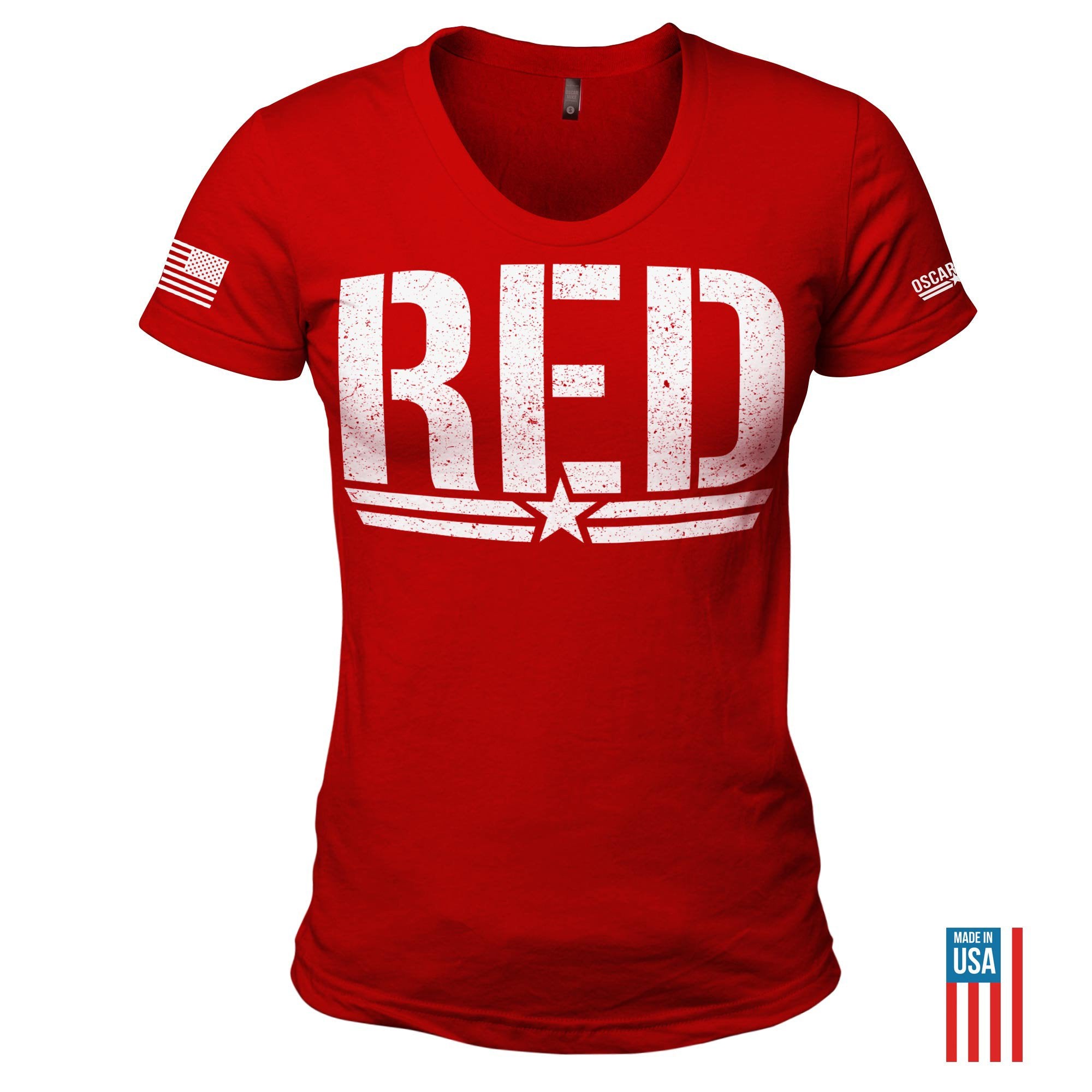 Women's Big R.E.D. Tee T-Shirt from Oscar Mike Apparel