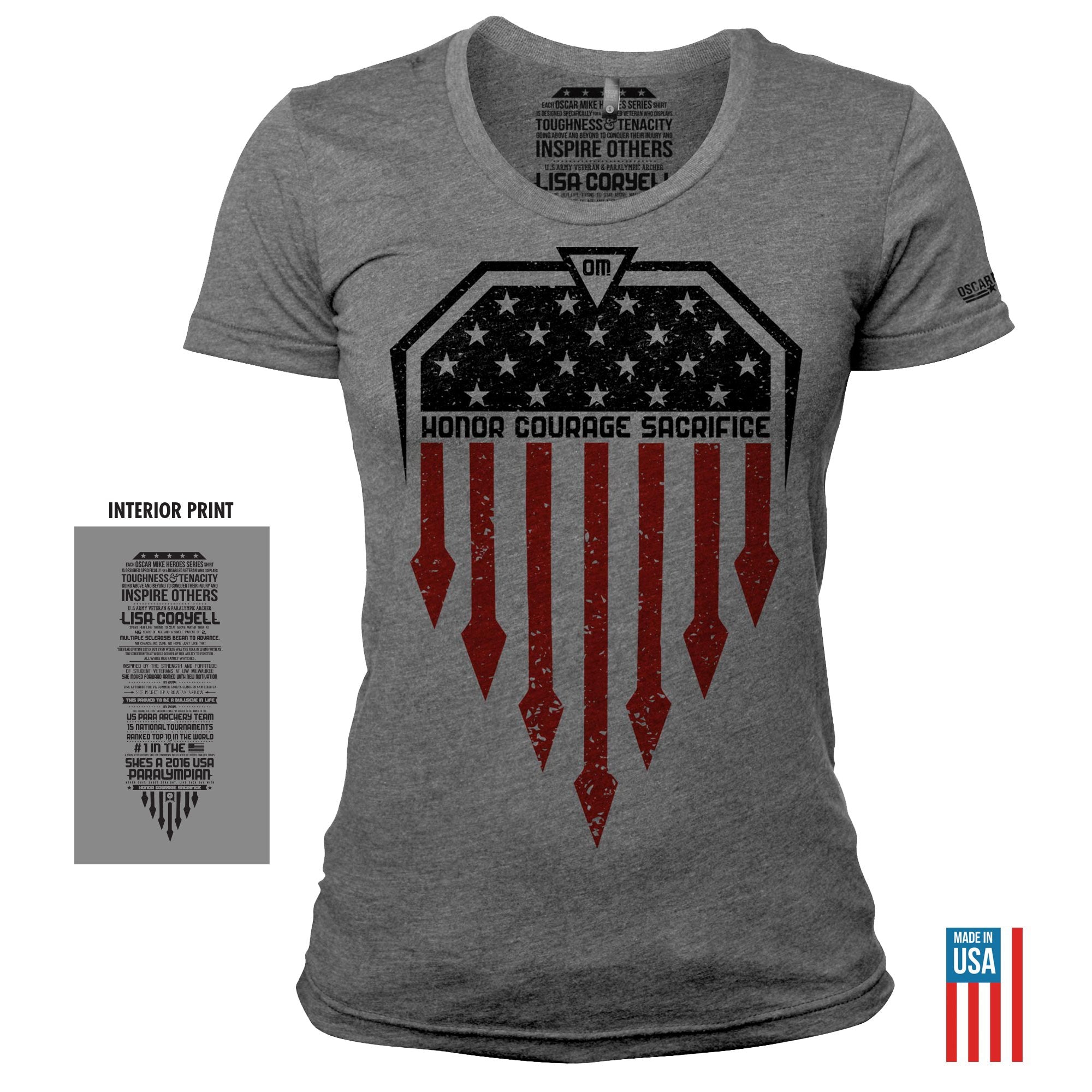 Heroes Series: Women's Lisa Coryell  Tee T-Shirt from Oscar Mike Apparel
