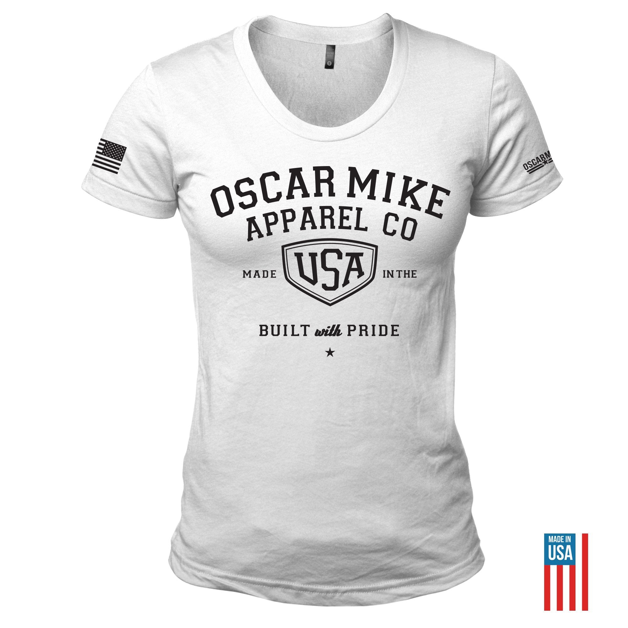 Women's Built With Pride  Tee T-Shirt from Oscar Mike Apparel
